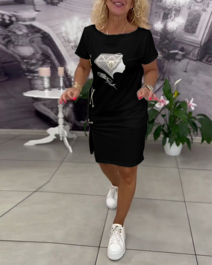 Liora™ | Women’s Printed Bodycon Dress with Slit