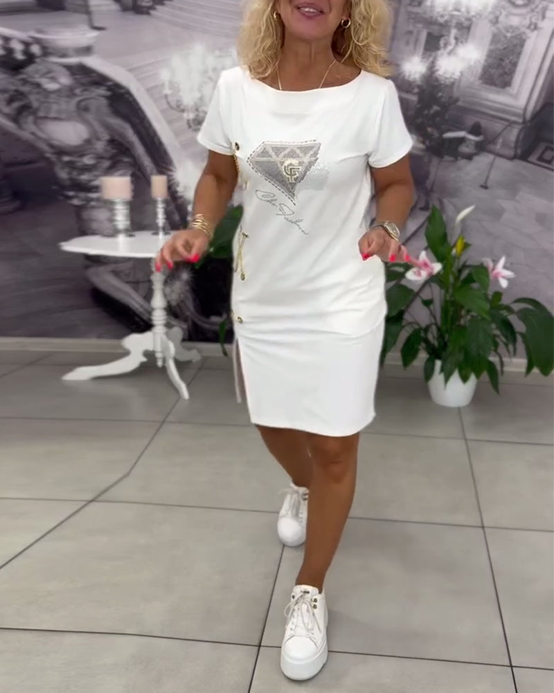 Liora™ | Women’s Printed Bodycon Dress with Slit