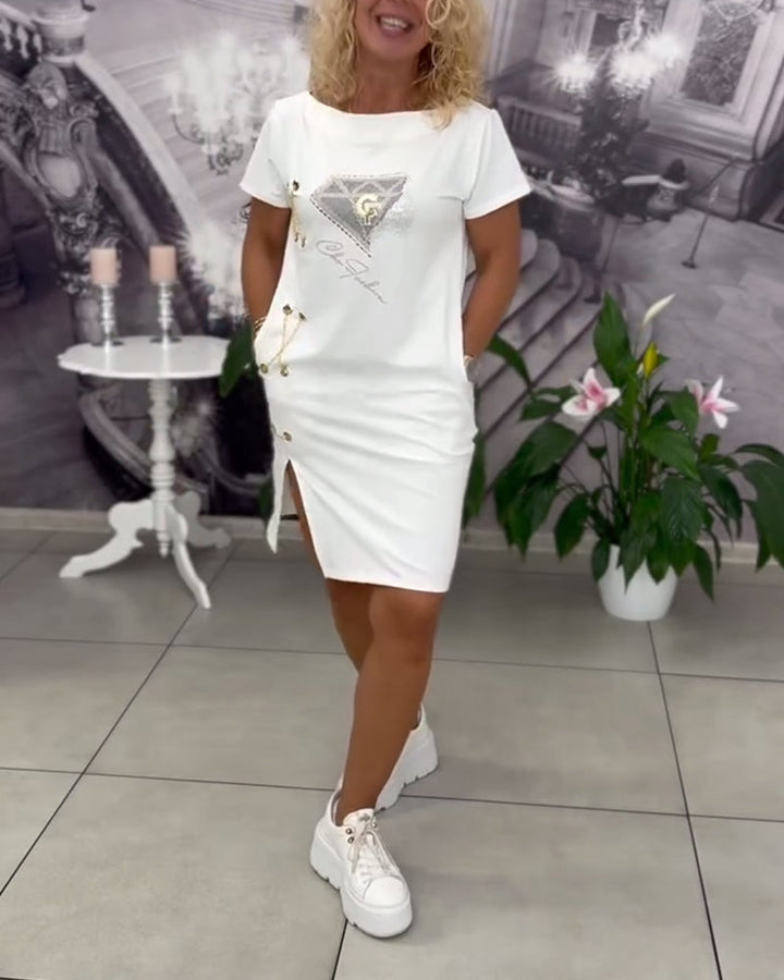 Liora™ | Women’s Printed Bodycon Dress with Slit