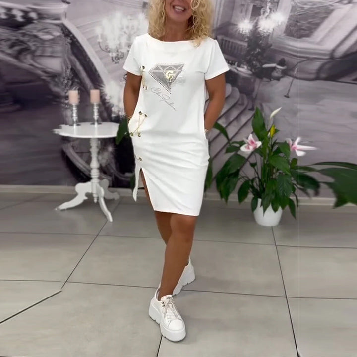 Liora™ | Women’s Printed Bodycon Dress with Slit