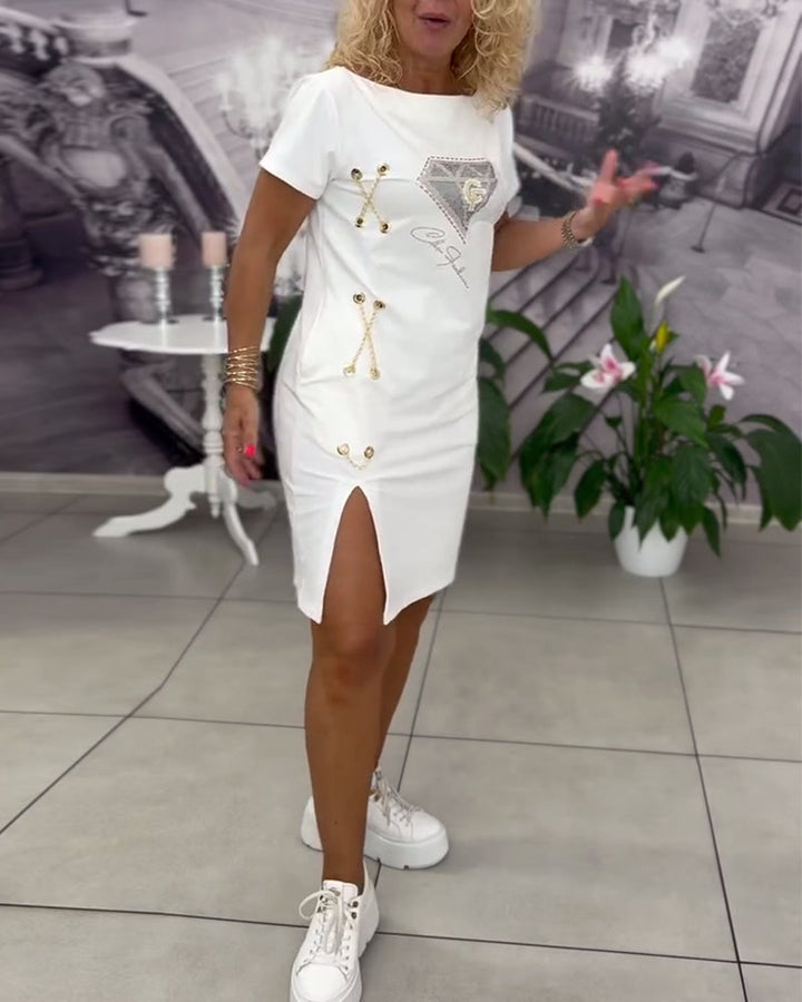 Liora™ | Women’s Printed Bodycon Dress with Slit